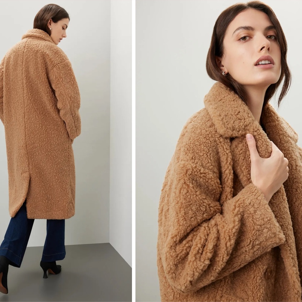 Thakoon Collective Oversized Sherpa Coat Cozy Teddy Bear Coat Large Jacket